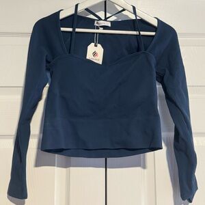 Stylish Navy Crop Top with Straps